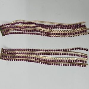 Express Sparkling Purple Diamond Crystal‎ Dangling Drop Earrings